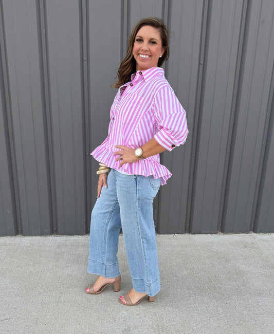 Pink Lemonade Stripe Top