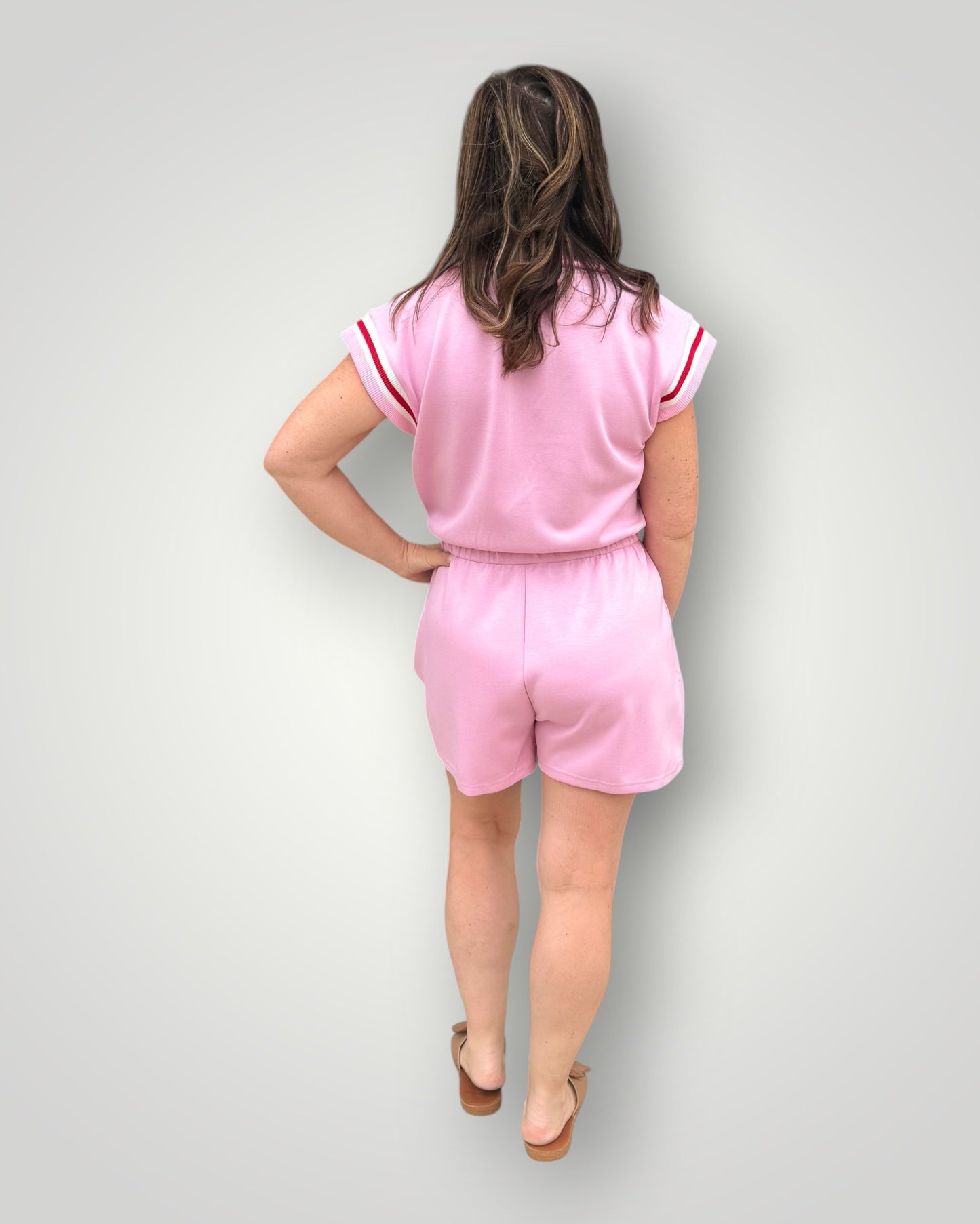 Rosé Zip Romper