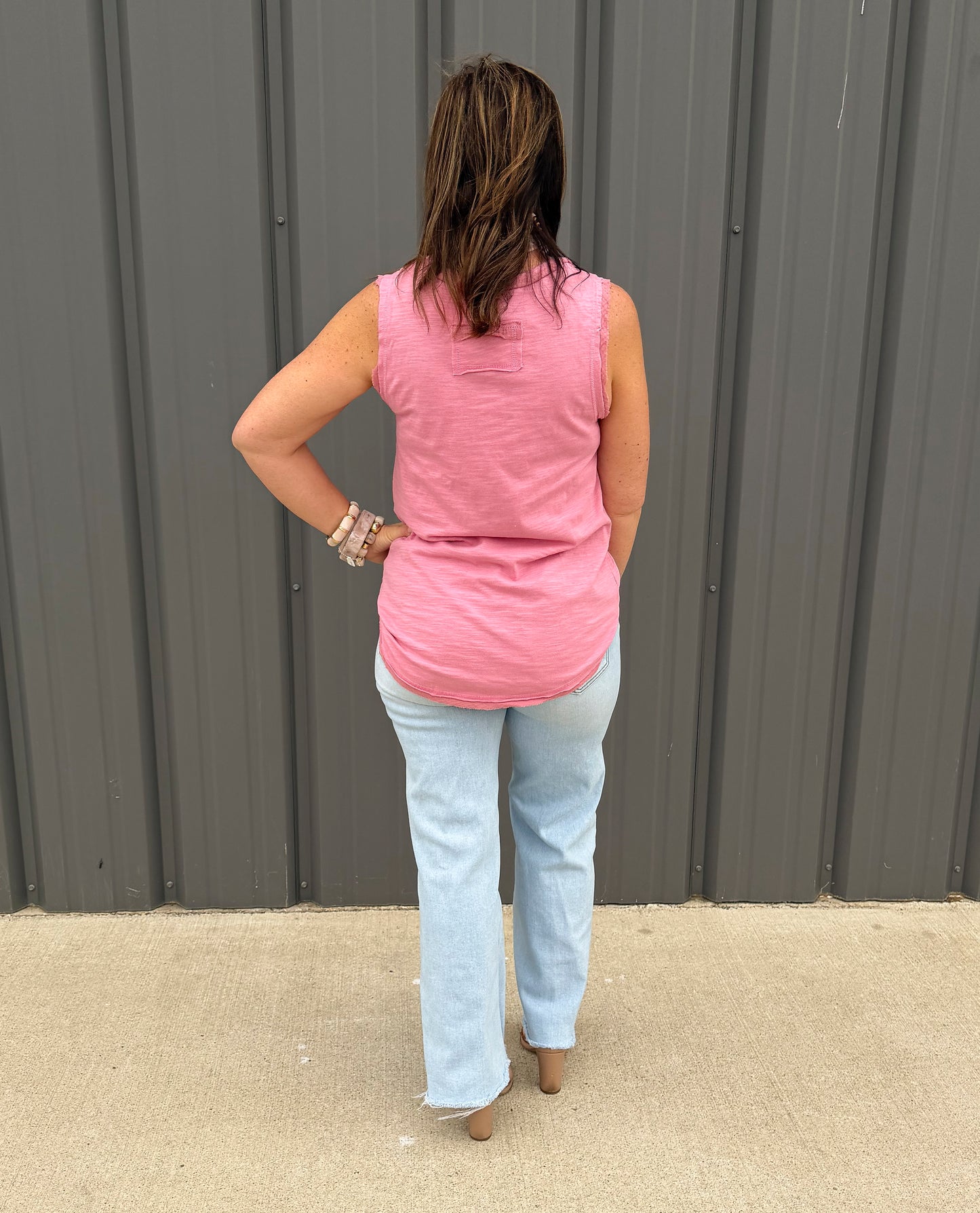 Rosy Soft Edge Henley Tank