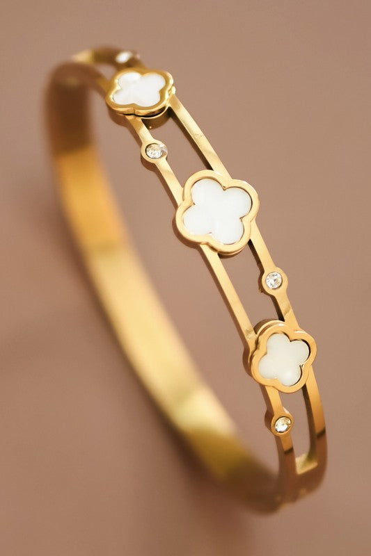 Lucky Luxe Clover Bangle
