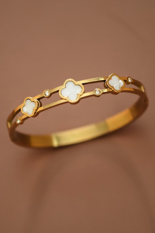 Lucky Luxe Clover Bangle