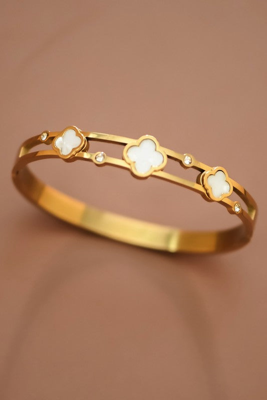 Lucky Luxe Clover Bangle
