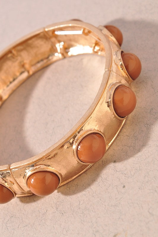 The Camille Pearl Bangle - Mocha