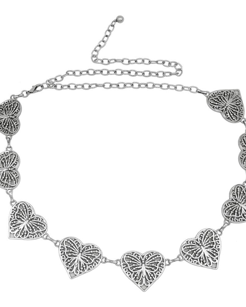 Silver Sage Heart Concho Belt