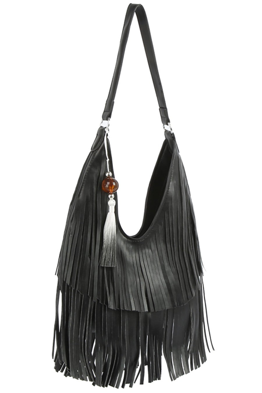 Midnight Fringe Hobo Bag