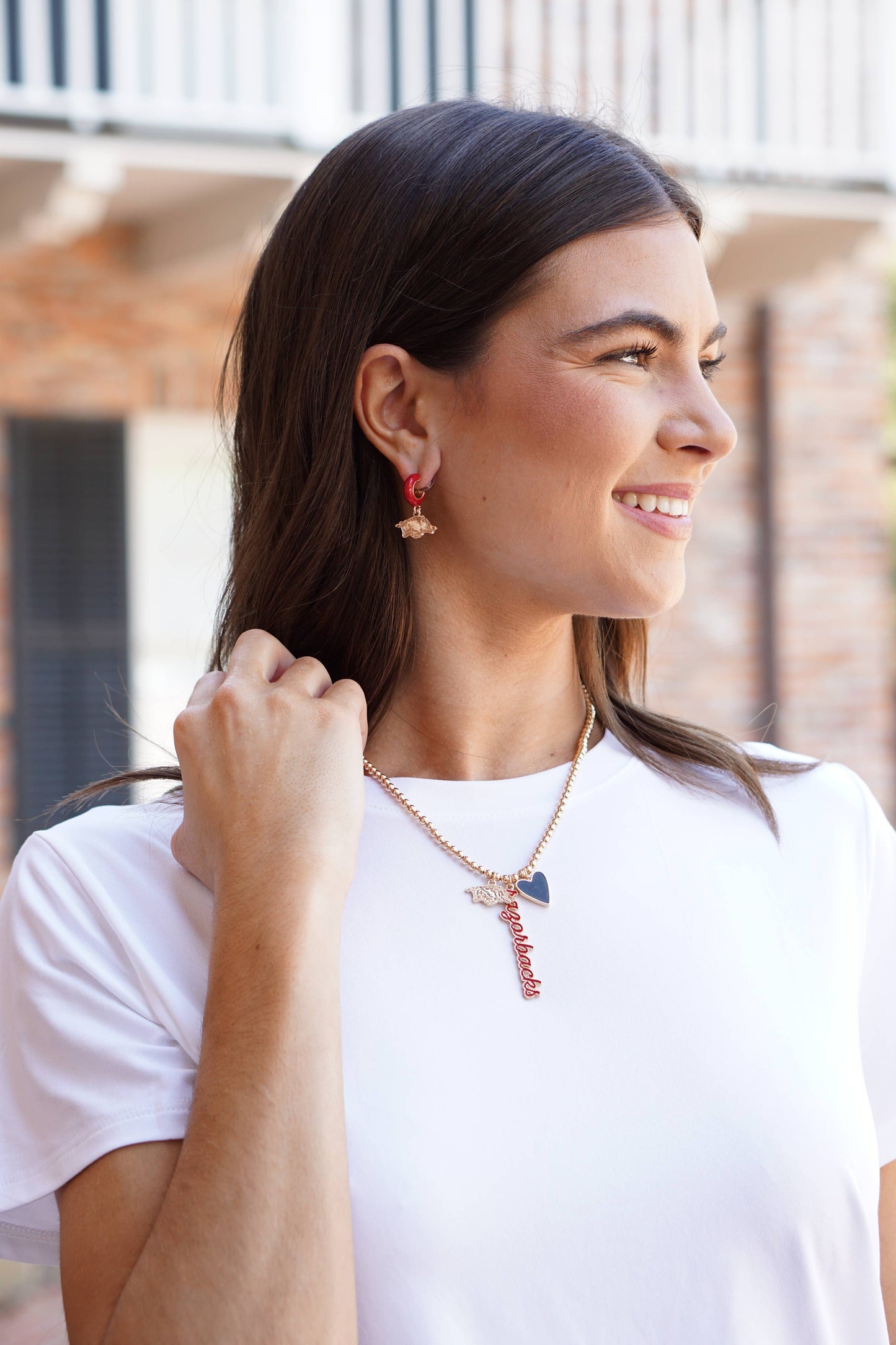 Arkansas Razorbacks Logo Huggie Hoop Earrings