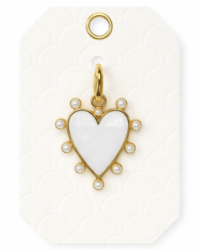 Pearl Heart Frame Charm