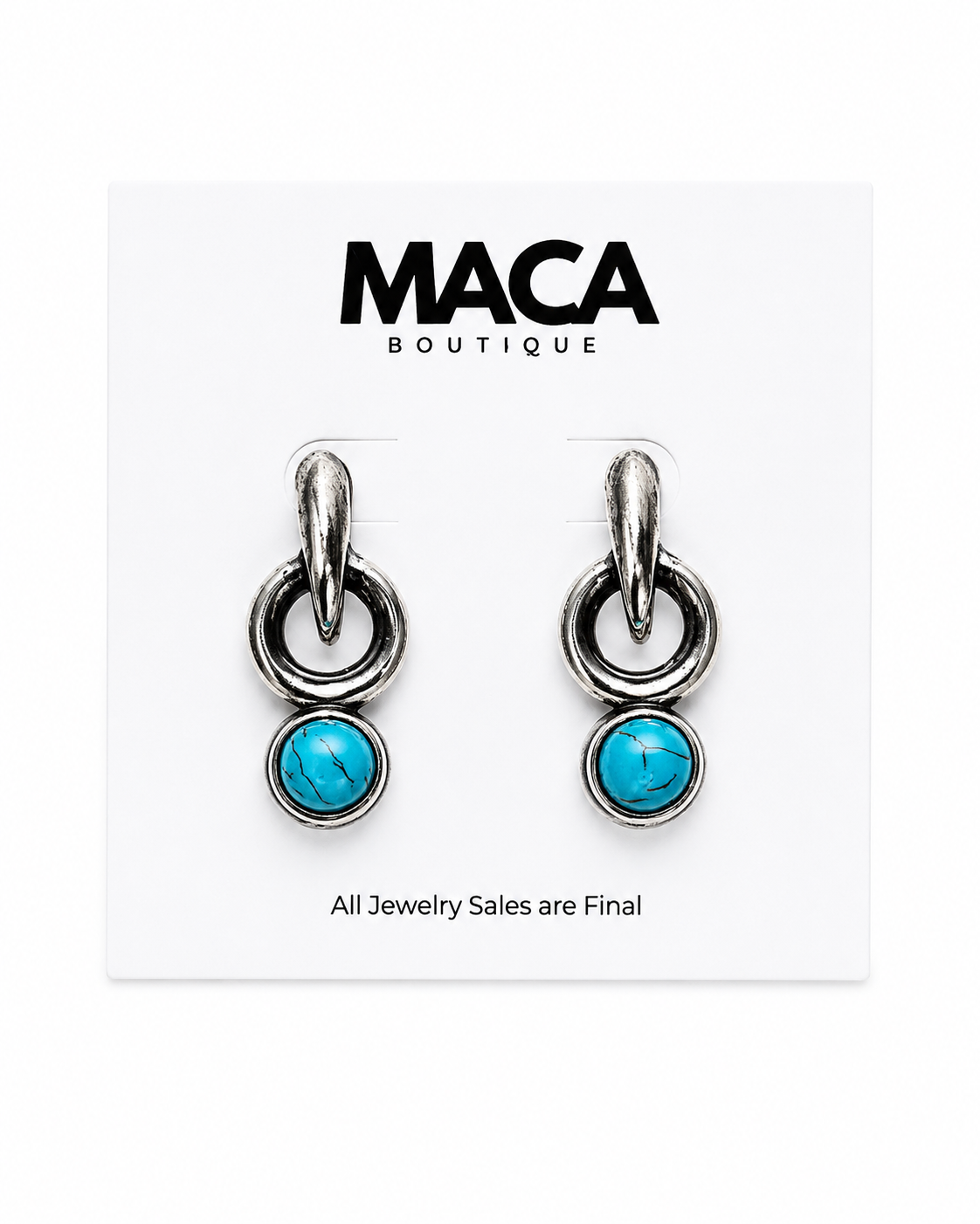 Petite Turquoise Link Drop Earrings