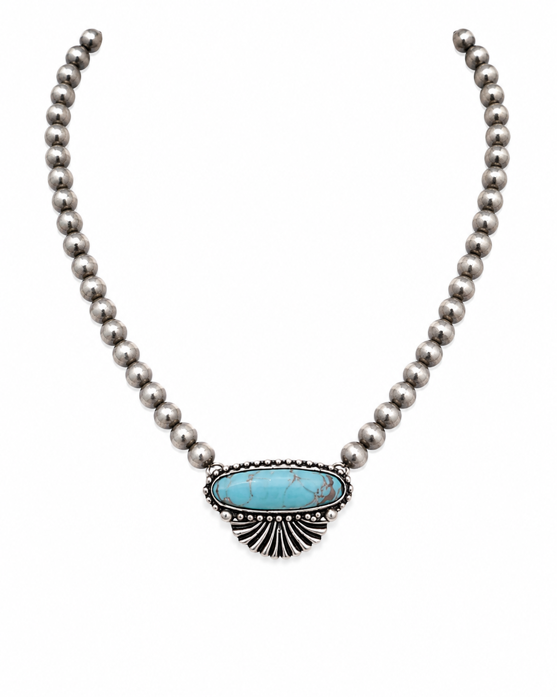 Turquoise Bar Beaded Necklace