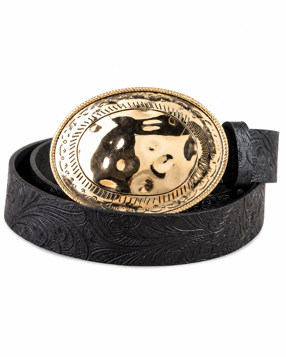 Hammered Oval Buckle Belt