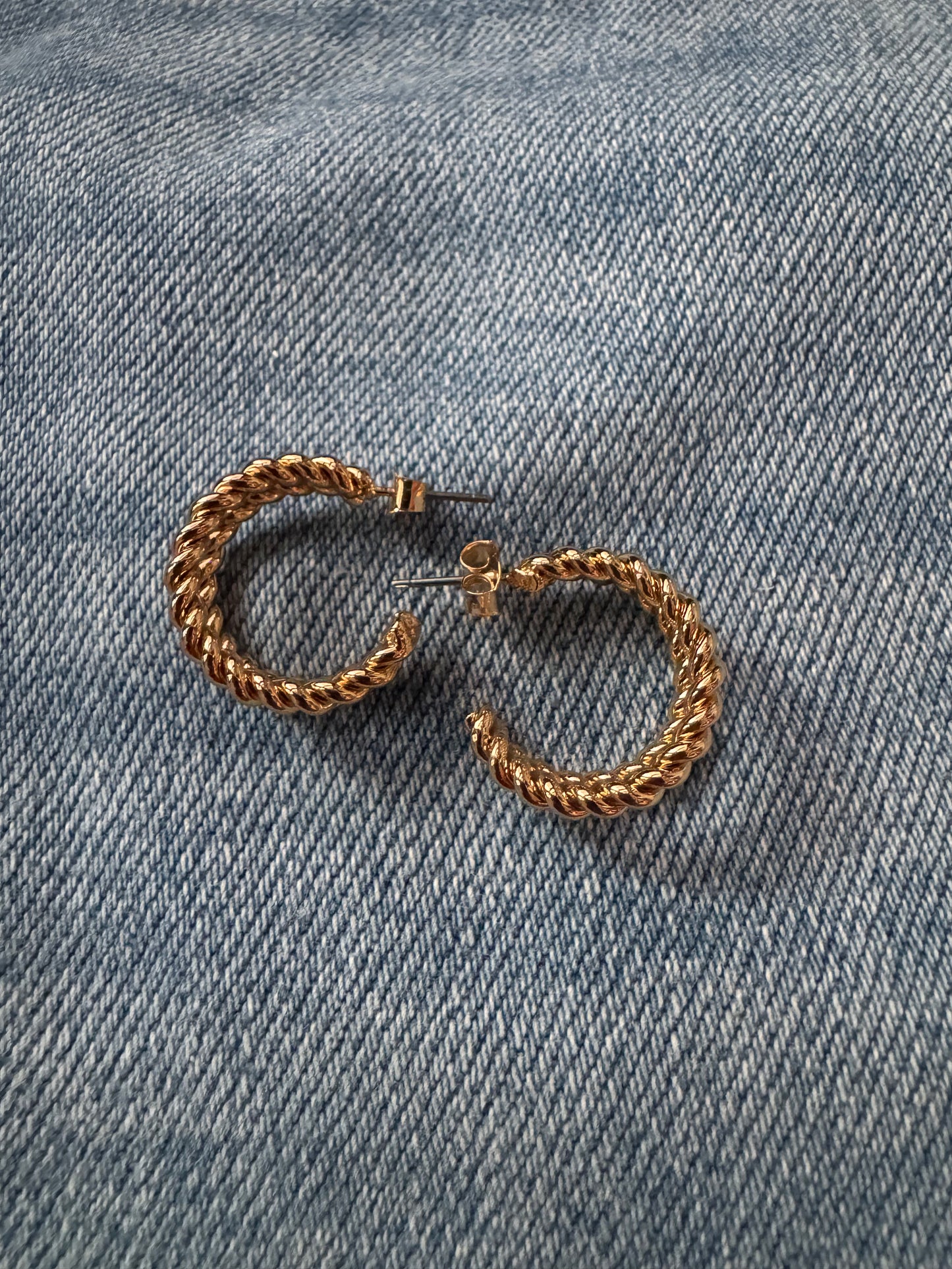 Gold Solid and Rope Hoops