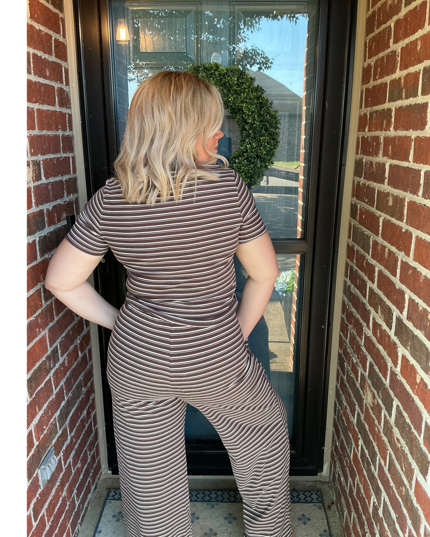 Everyday Ease Striped Lounge Set - Brown