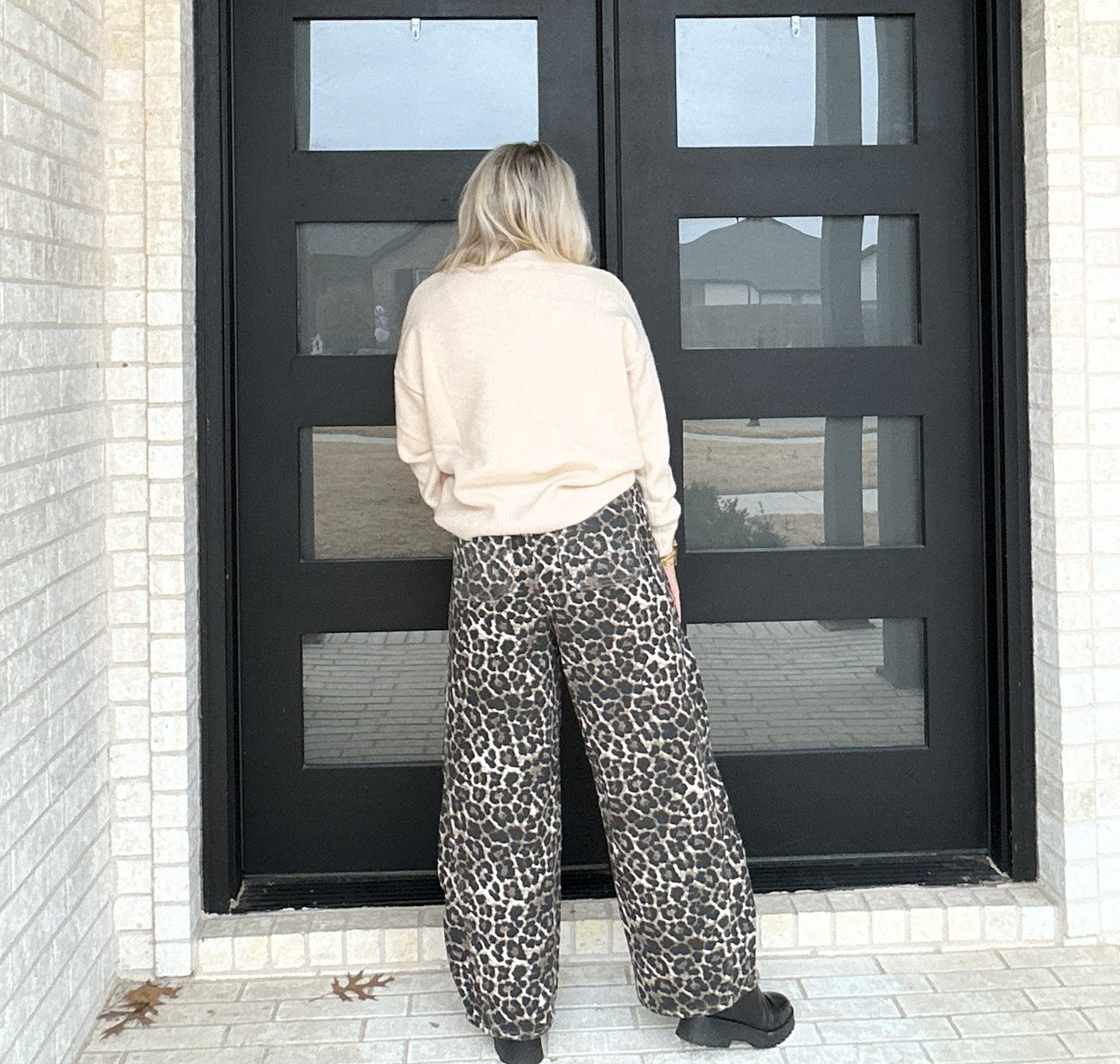 Leopard Print Barrel Pants