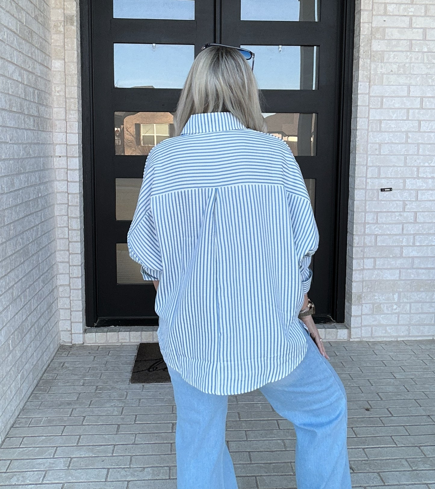 Blue Stripe Daydream Button-Up