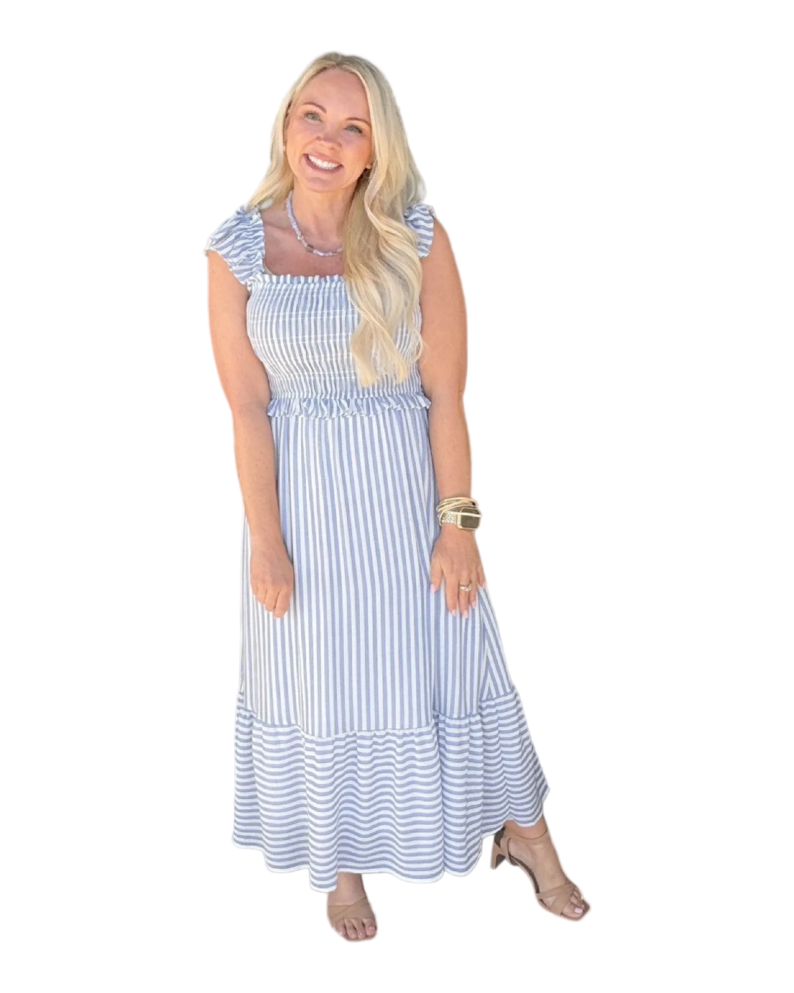 Shoreline Smocked Midi Dress