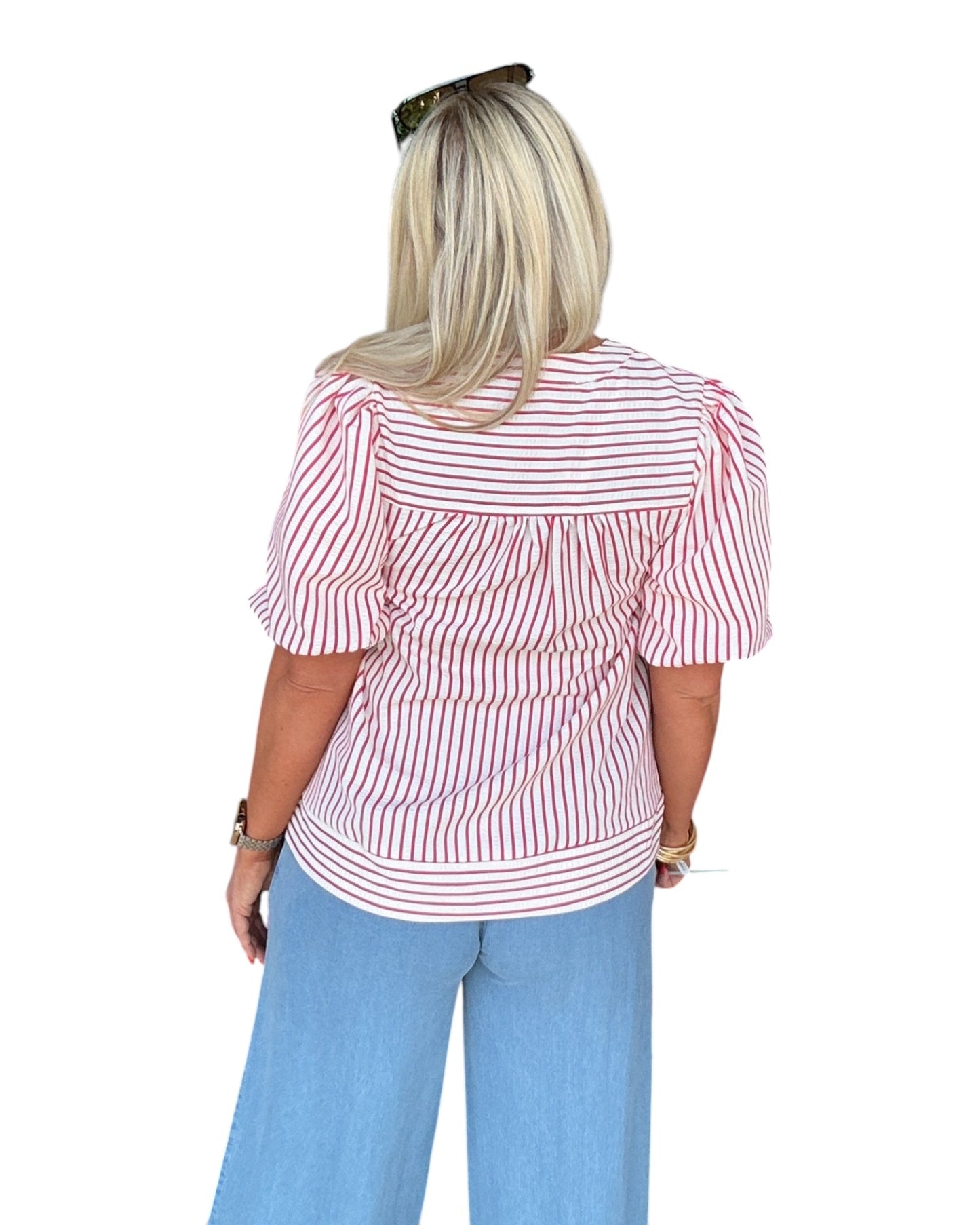 Savannah Stripe Top - Red