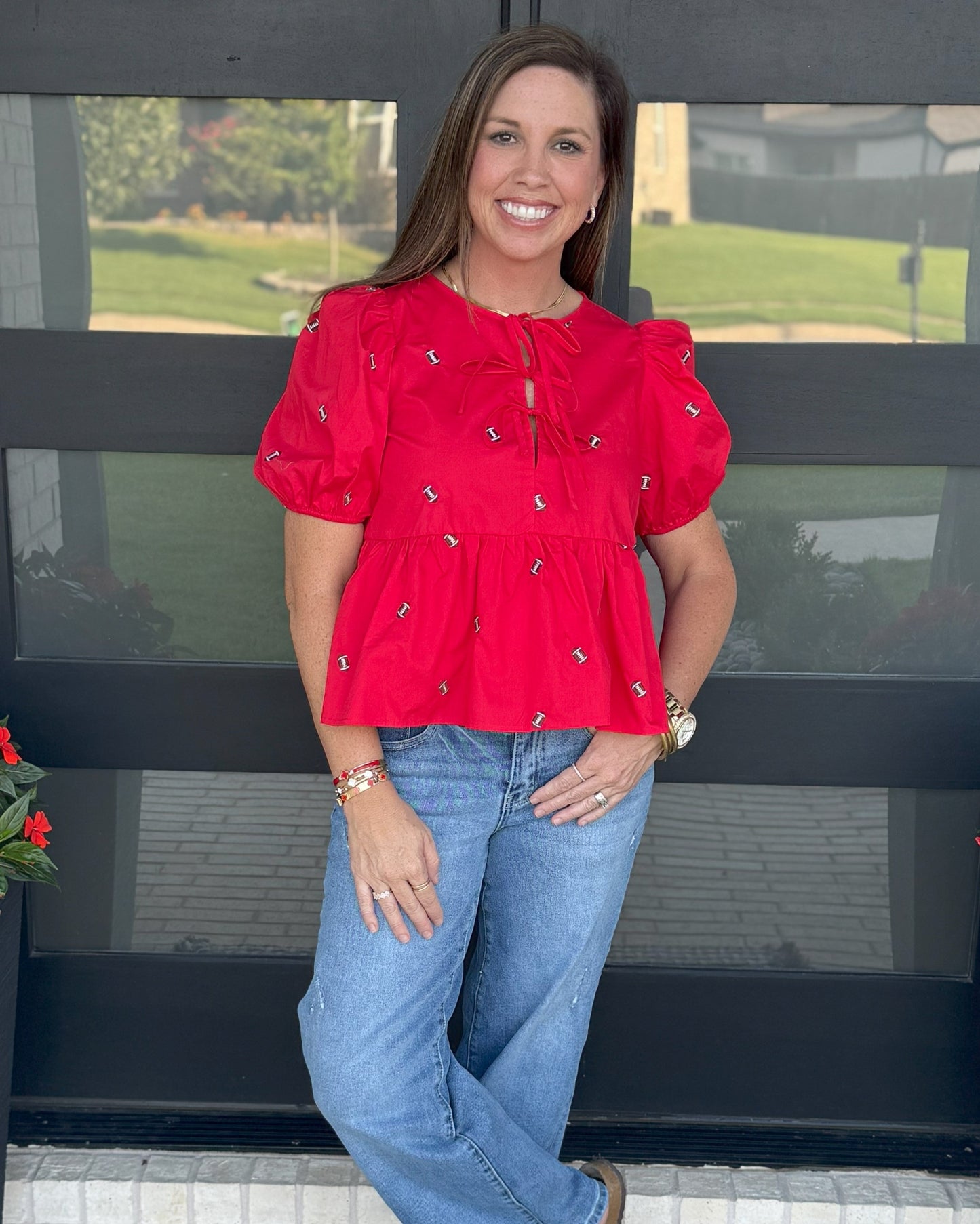 The Touchdown Peplum Top