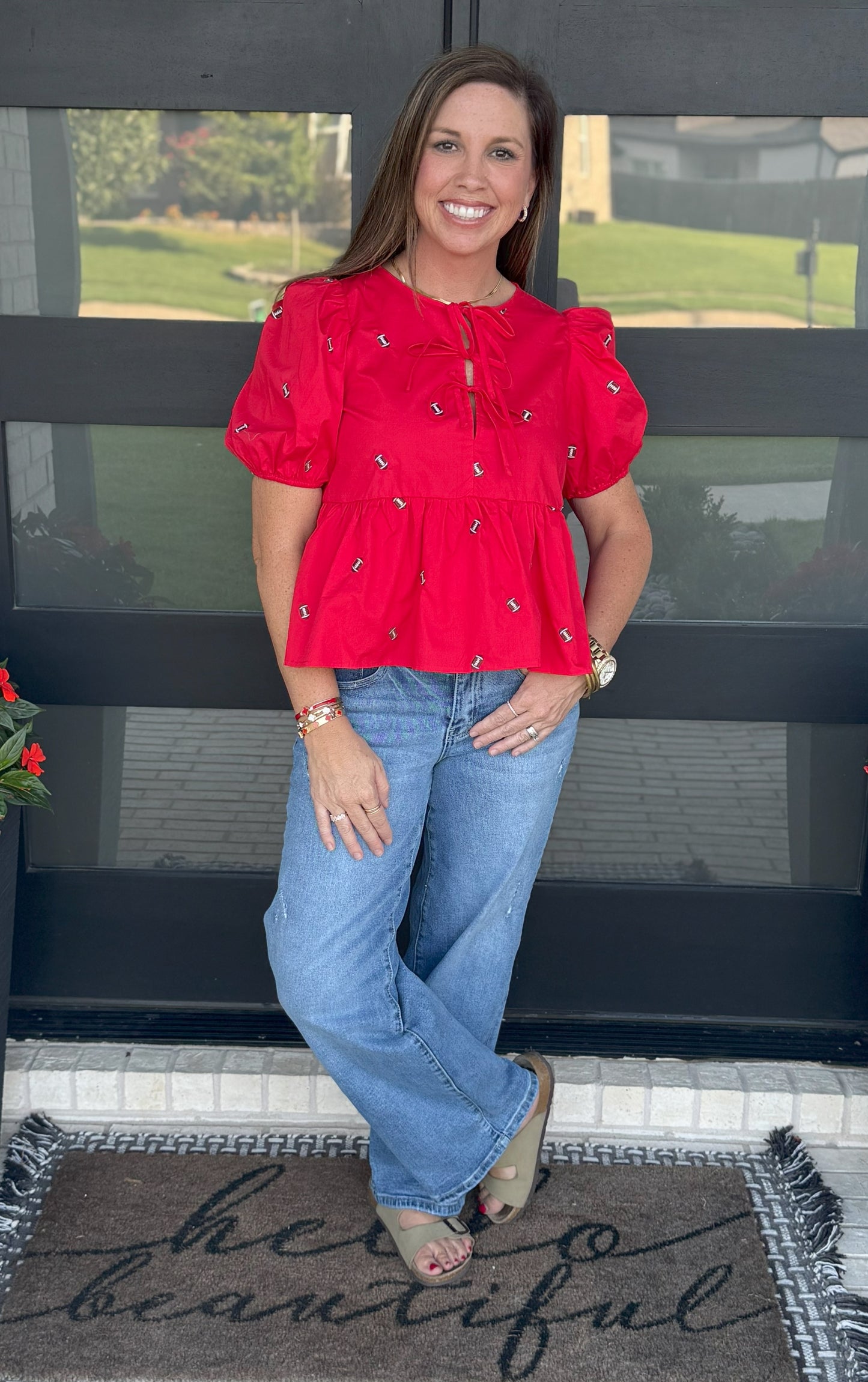 The Touchdown Peplum Top