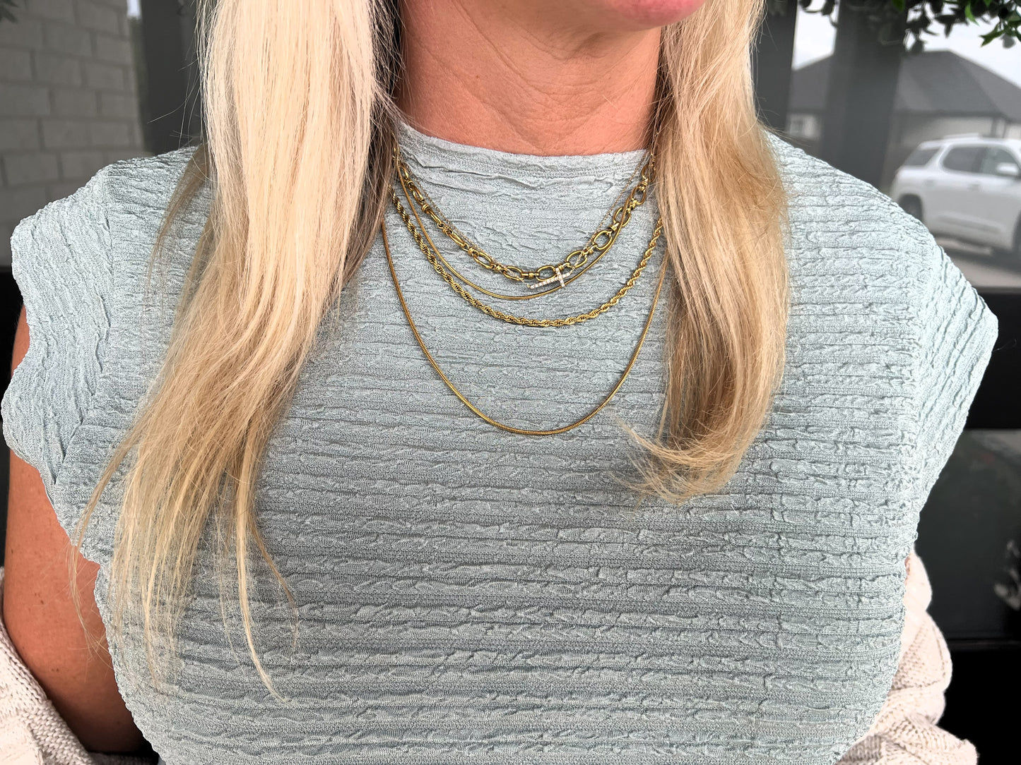 The Sutton Drape Blouse - Blue