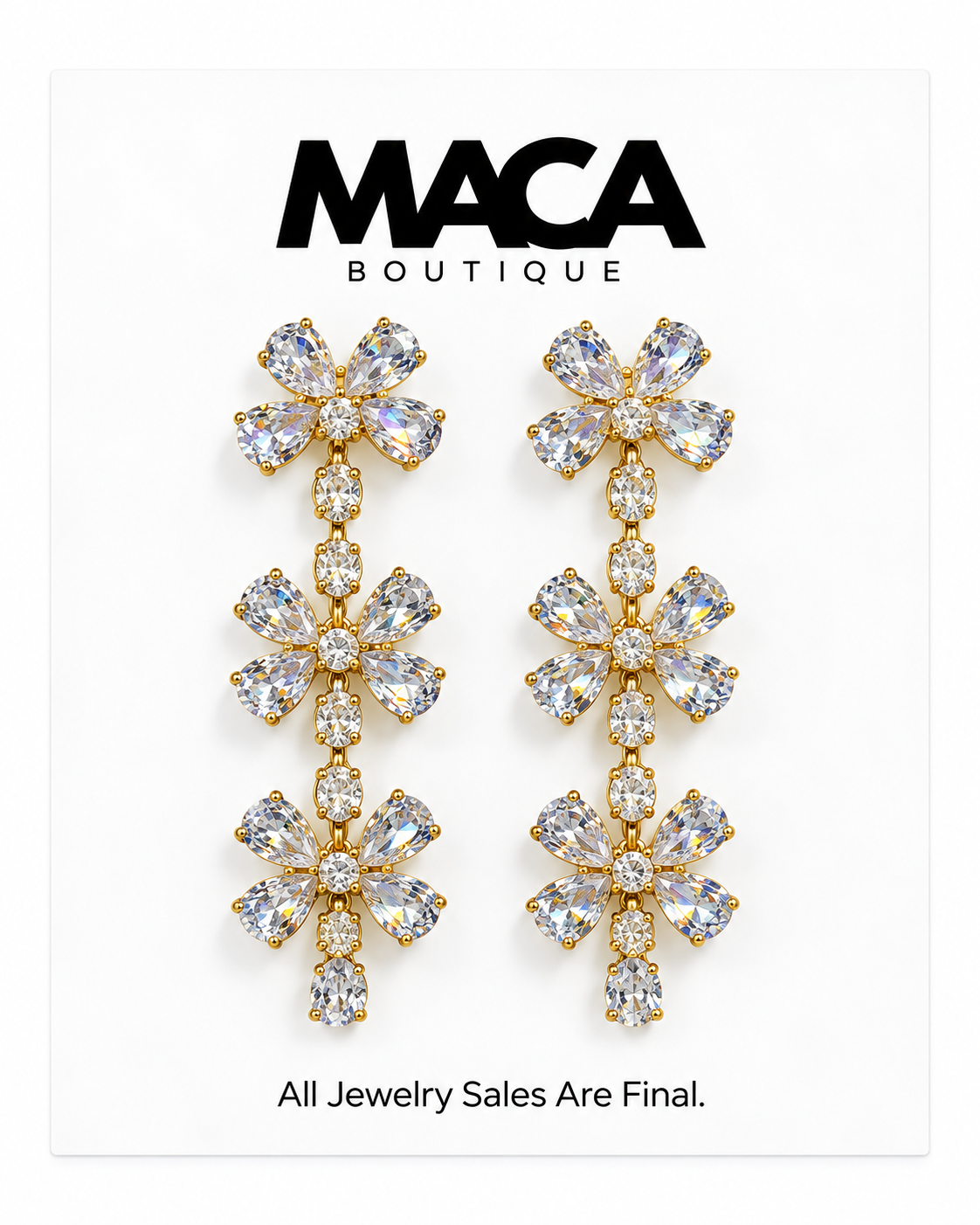 Crystal Bloom Drop Earrings