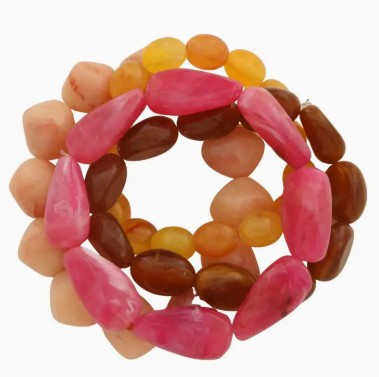 Peach Bellini Beaded Bracelet Set
