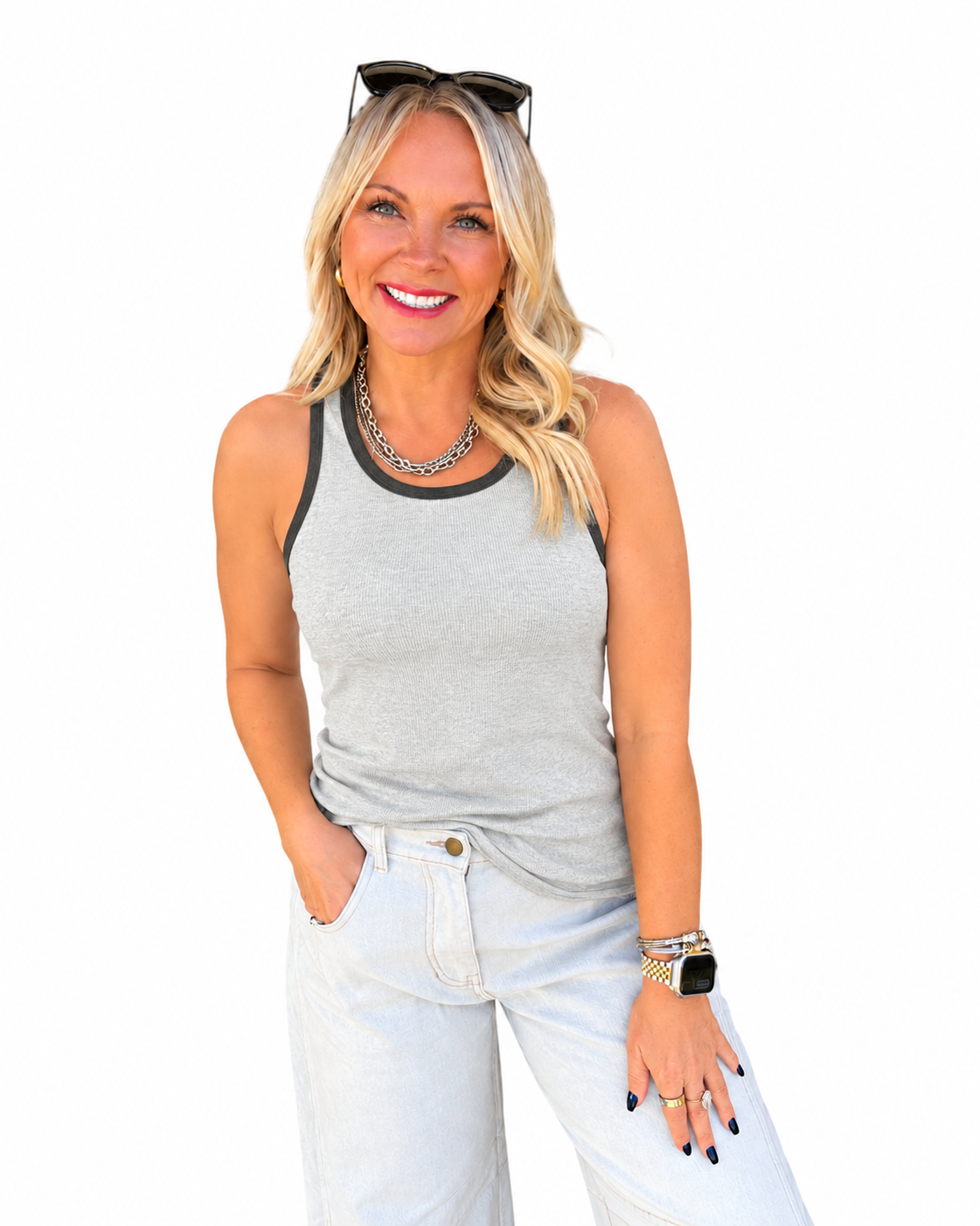 Trim Line Tank - Charcoal