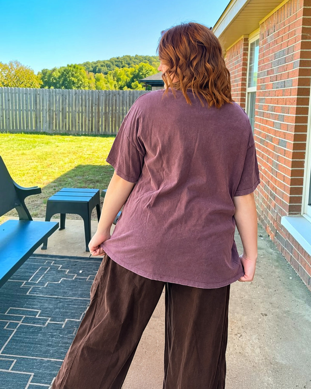 Washed Away Tee - Dark Cherry