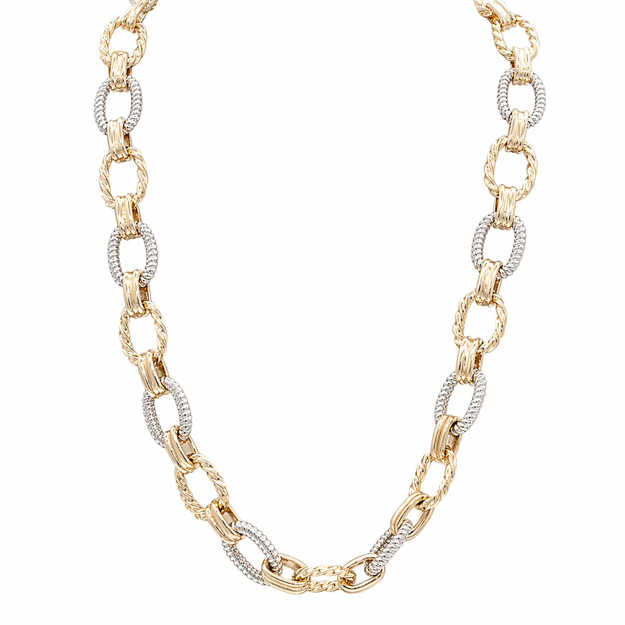 Two-Tone Chain Link Necklace