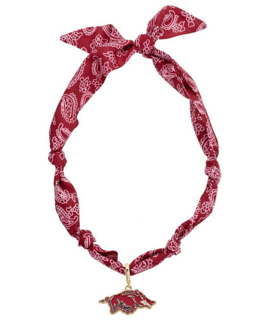 Razorback Bandana Charm Necklace