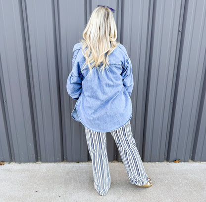 Heritage Stripe High-Rise Jeans