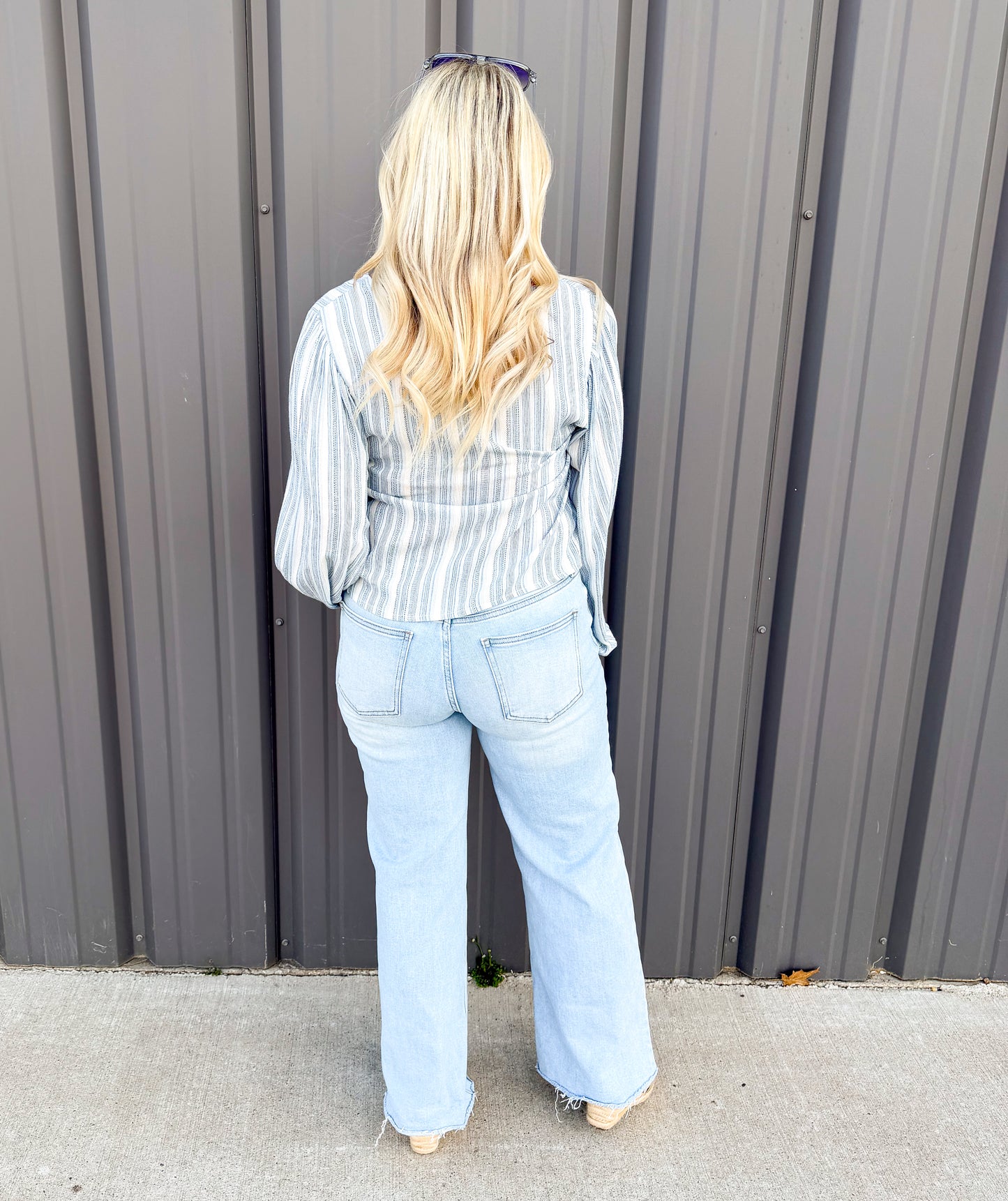 Harbor Stripe Button Blouse