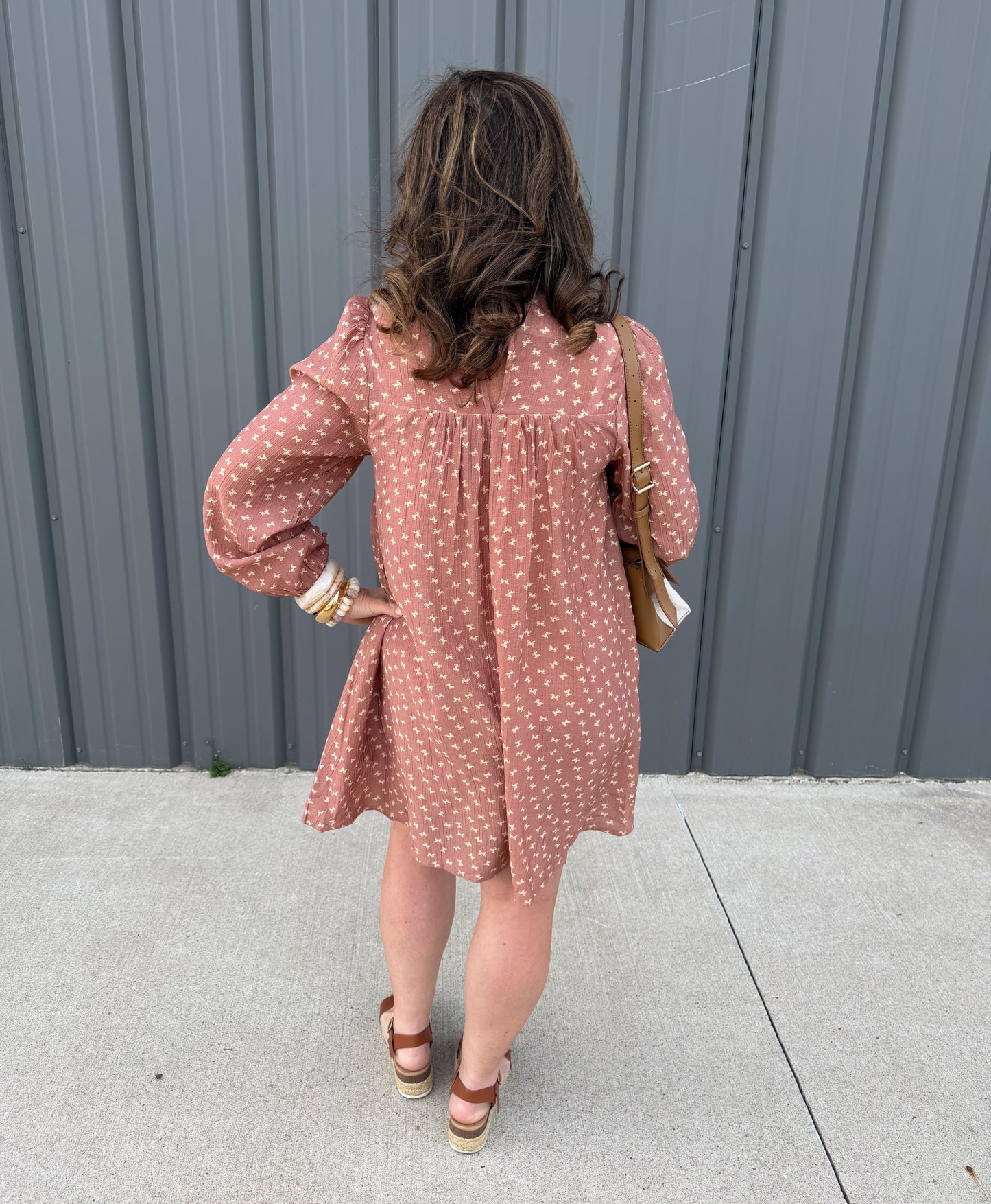 Sunday Stroll Tie-Neck Dress