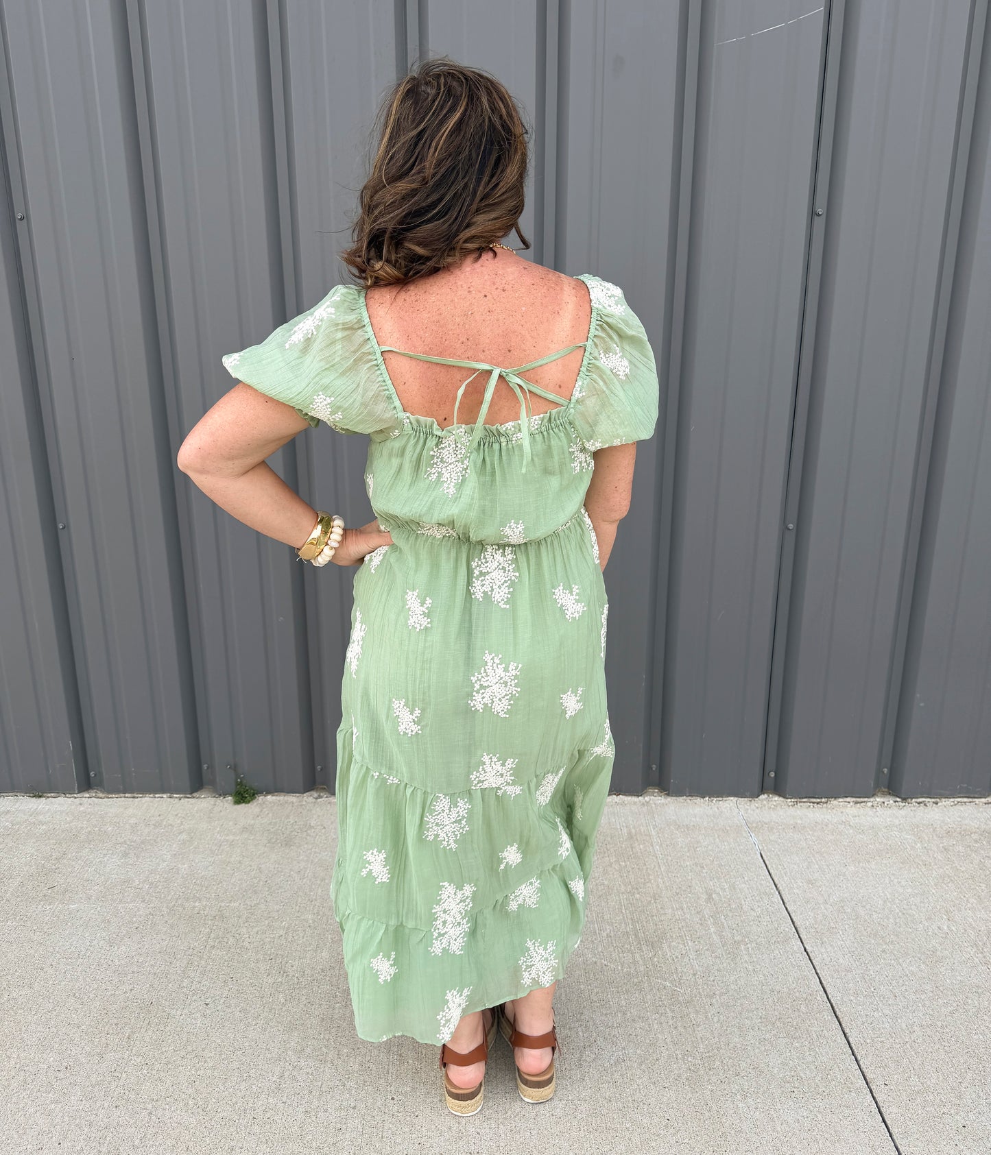 Garden Blessings Embroidered Midi Dress