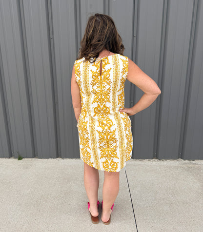 Golden Hour Mini Shift Dress