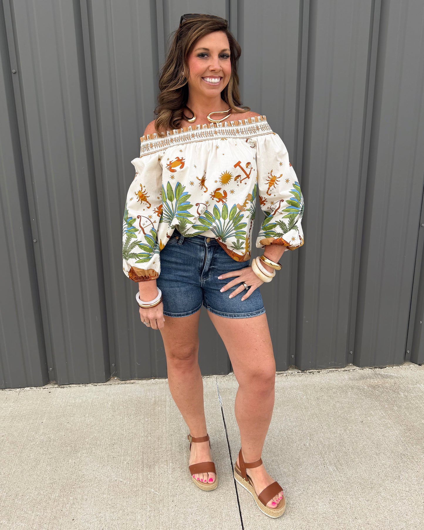 Sun Safari Off-Shoulder Top