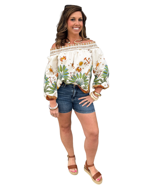 Sun Safari Off-Shoulder Top