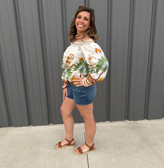 Sun Safari Off-Shoulder Top