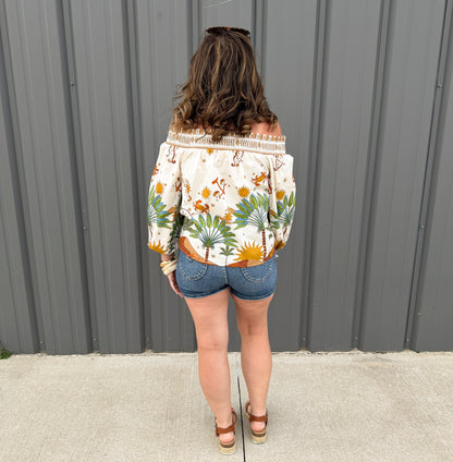Sun Safari Off-Shoulder Top