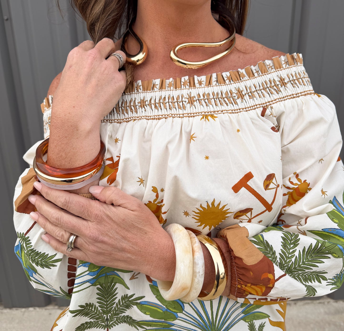 Sun Safari Off-Shoulder Top