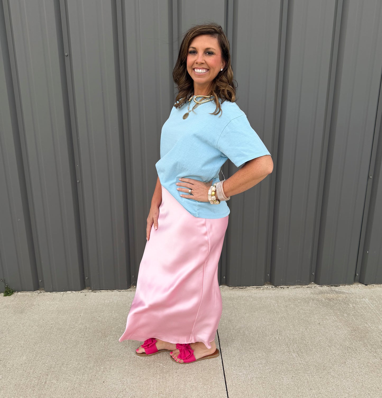 Pink Theory Midi Skirt