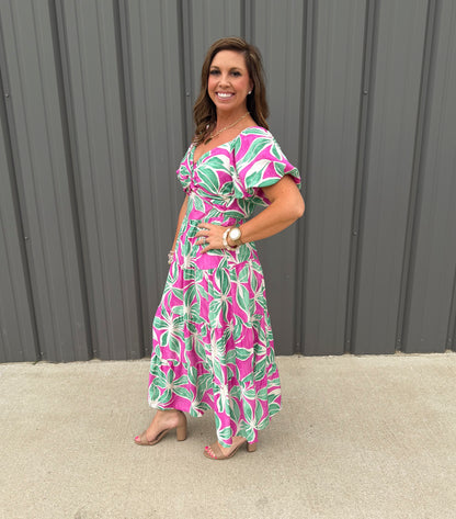 Palm Paradise Midi Dress