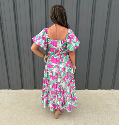 Palm Paradise Midi Dress