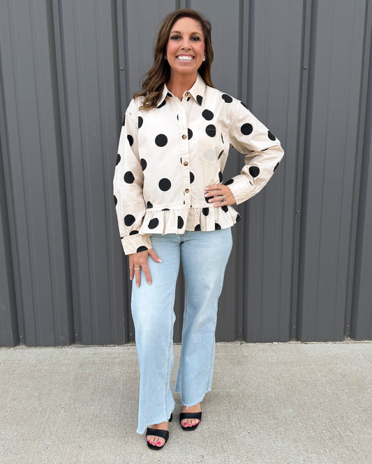 Darling Dot Ruffle Blouse