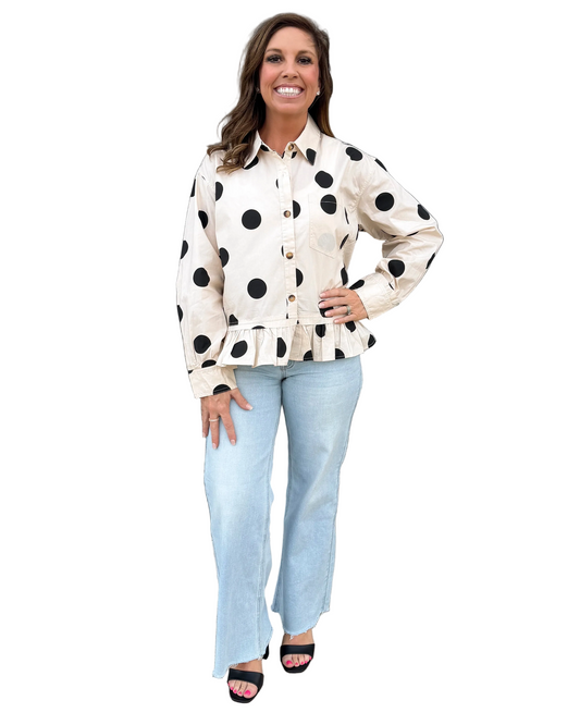 Darling Dot Ruffle Blouse
