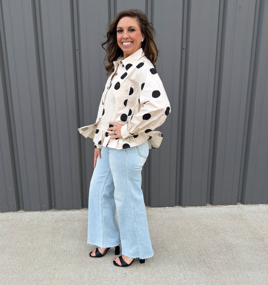 Darling Dot Ruffle Blouse