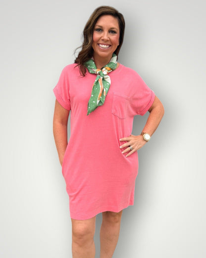 The Classic Cotton Tee Dress - Pink