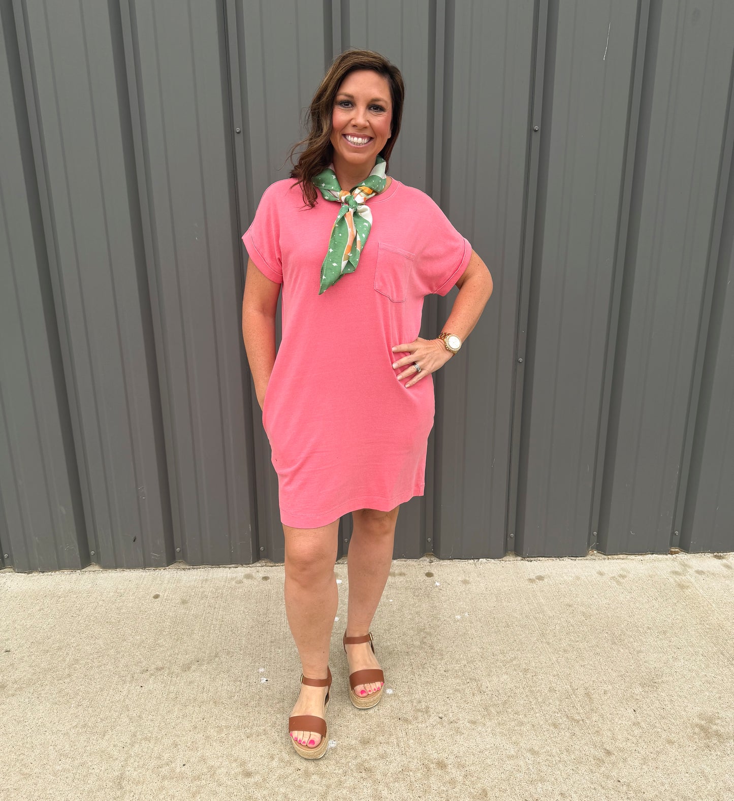 The Classic Cotton Tee Dress - Pink