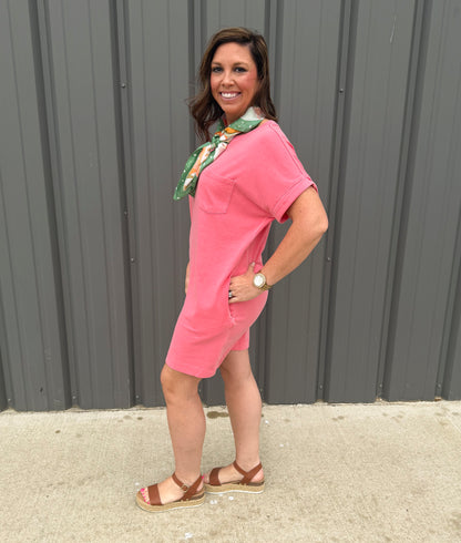 The Classic Cotton Tee Dress - Pink