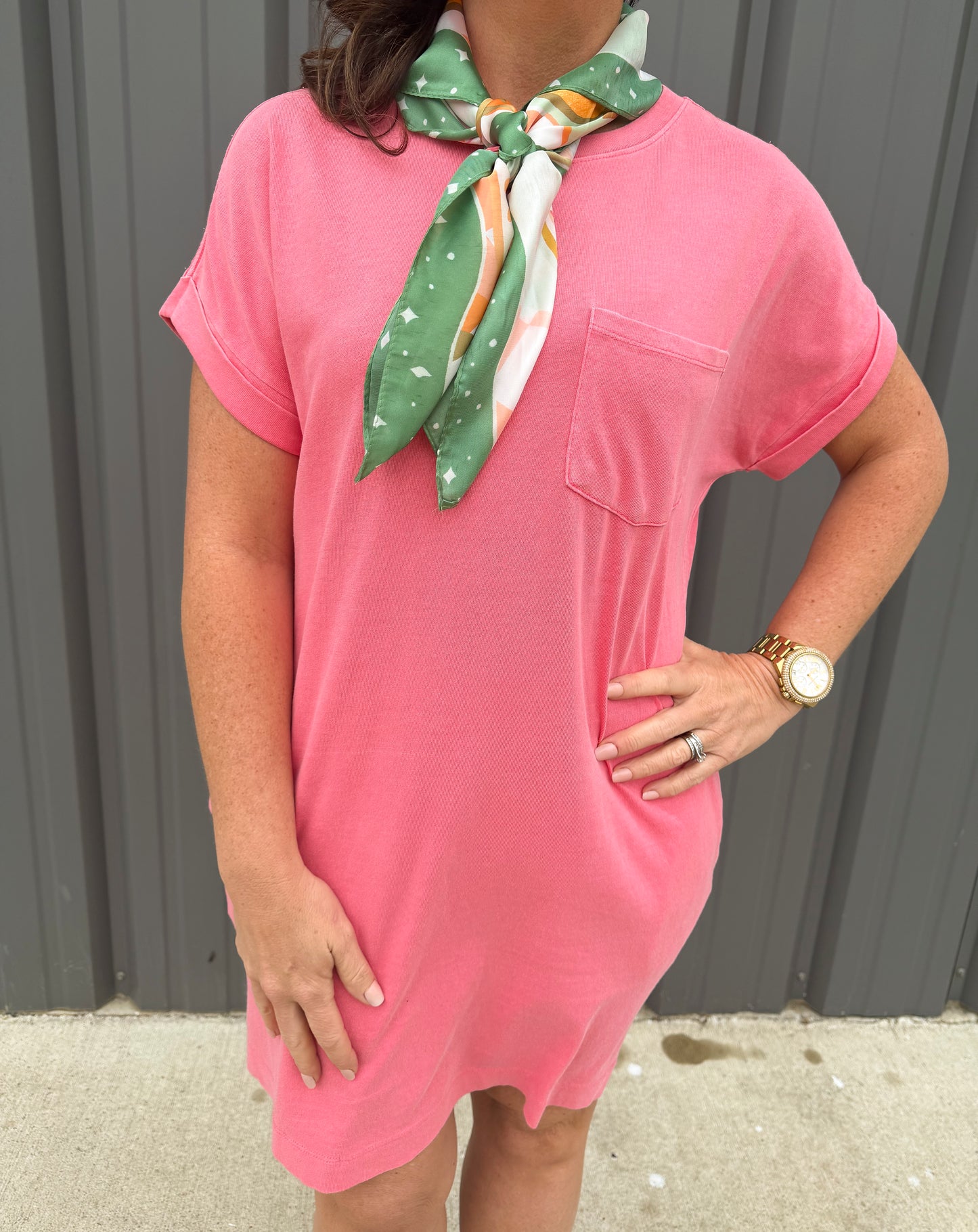 The Classic Cotton Tee Dress - Pink