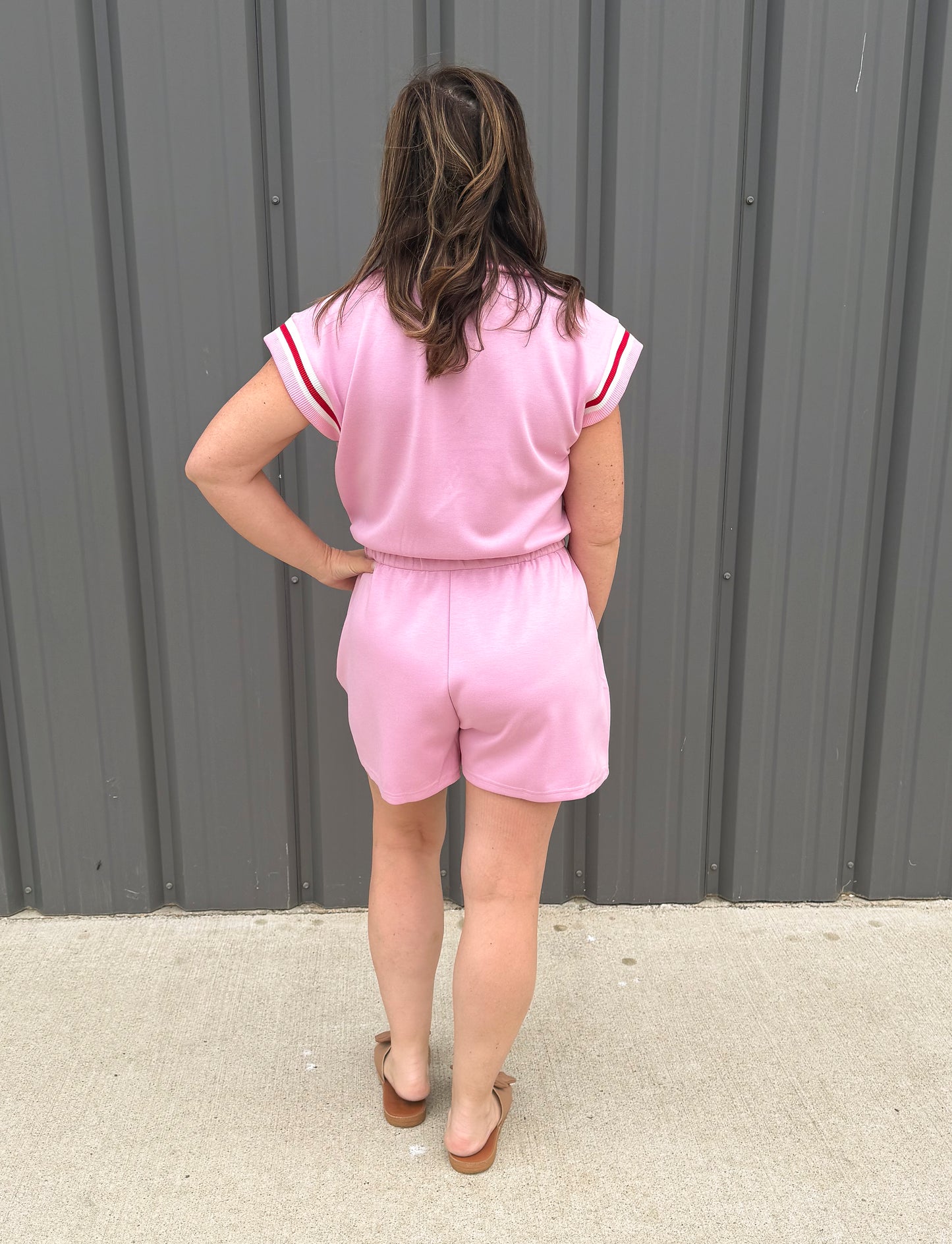 Rosé Zip Romper